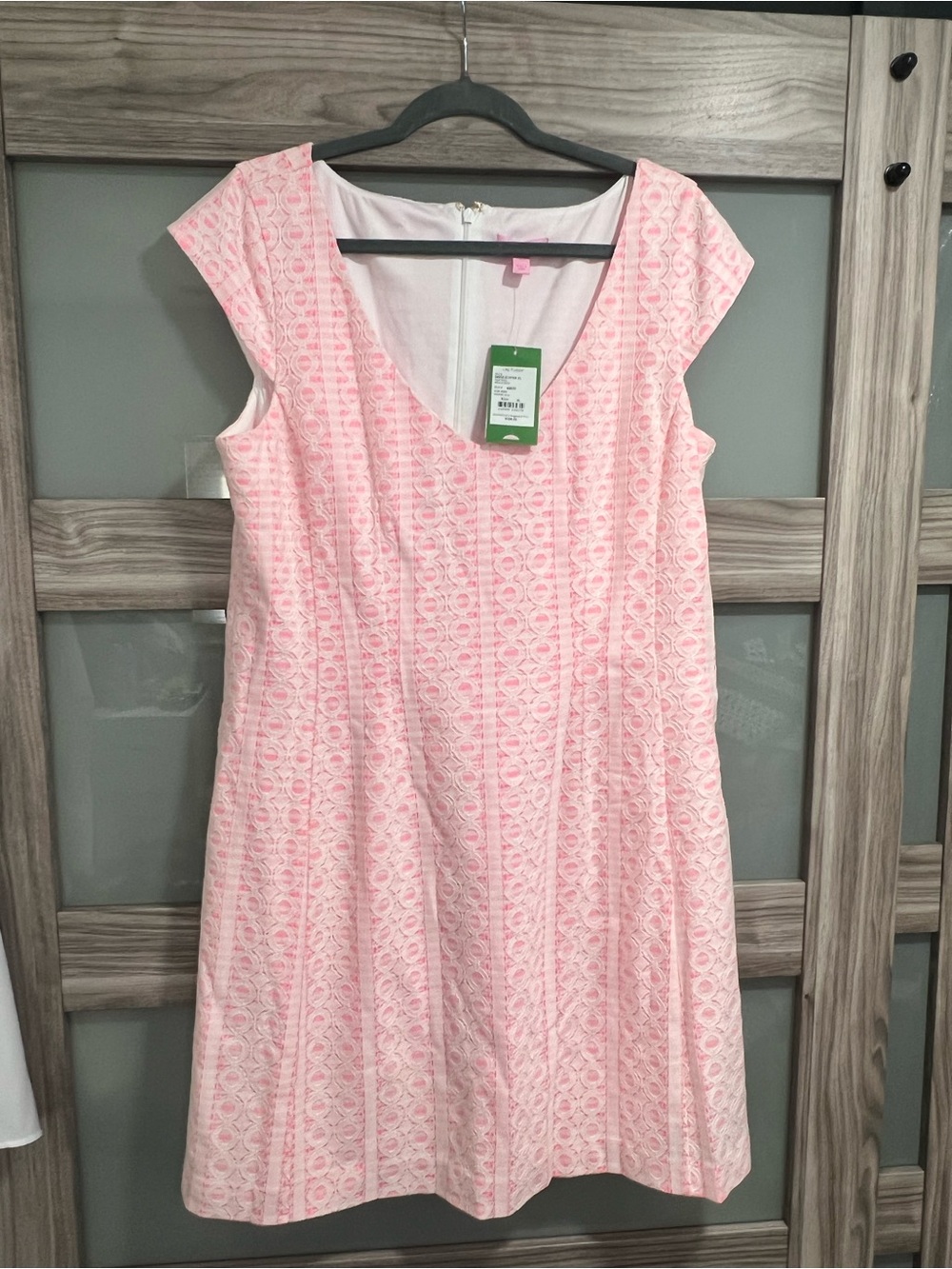 Lilly Pulitzer Pink Lace Fit-and-Flare Midi Dress
